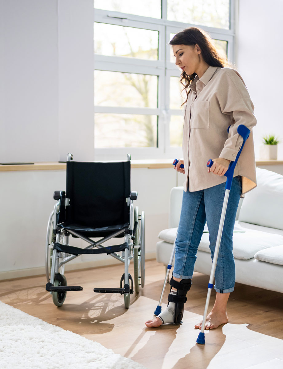 Woman recovering from Complex Fractures.